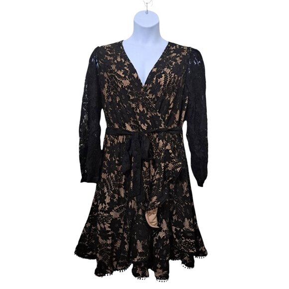 City Chic Dresses & Skirts - City Chic Ramona Wrap Lace Dress Black Size 18